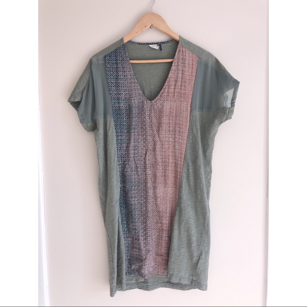 Anthropologie XS Green Tunic Dress